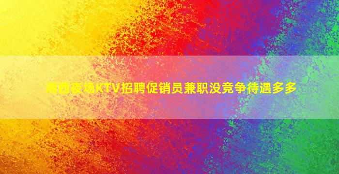 湘西夜场KTV招聘促销员兼职没竞争待遇多多